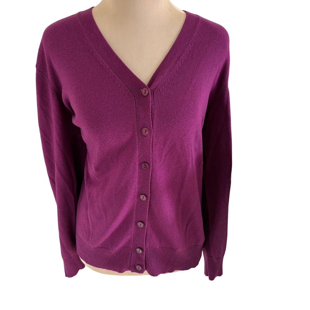 Vintage Y2K Moda International Magenta Silk Cashmere Cardigan Sweater V Neck